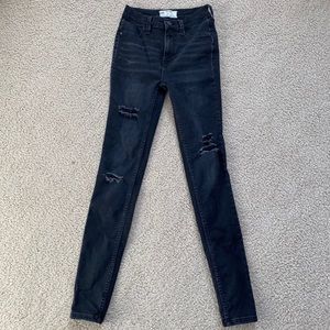 free people black destroyed skinny jeans 24 00
